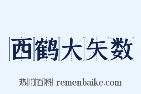 西鹤大矢数是什么意思的图片